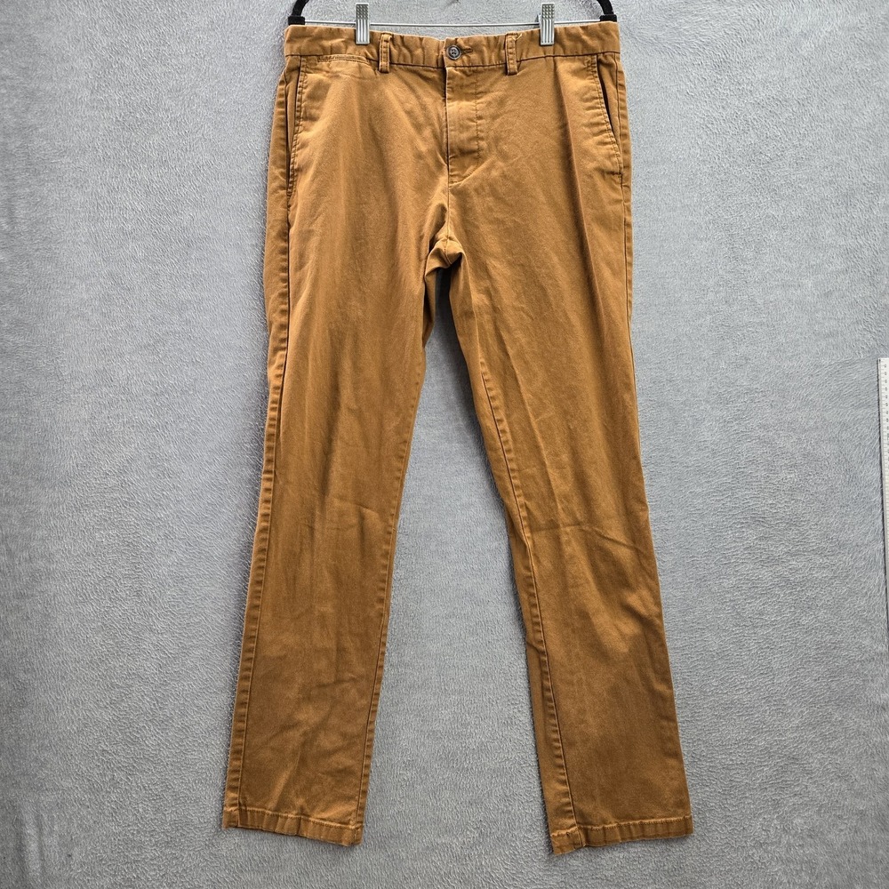 Old Navy Men Pants 34X32 Brown Chino Twill Ultimate Slim 30" Inseam